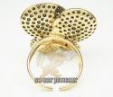 Ladies 18k rose gold diamond butterfly ring 4.15ct