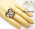 Ladies 18k rose gold diamond butterfly ring 4.15ct