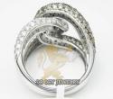 Ladies 18k white gold champagne & white diamond double loop band 4.31ct