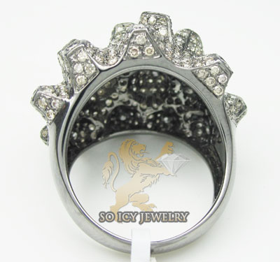 Ladies 18k black gold champagne & white diamond volcano ring 2.86ct