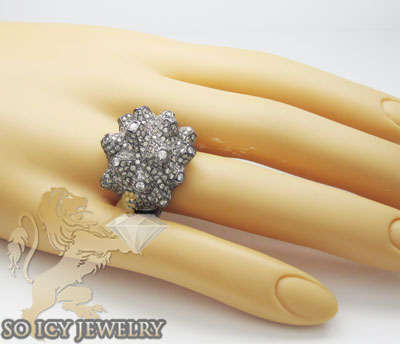 Ladies 18k black gold champagne & white diamond volcano ring 2.86ct