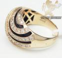 Ladies 18k rose gold round diamond black onyx swirl ring 0.85ct