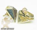 10k yellow gold diamond shape red blue canary & white diamond earrings 0.70ct