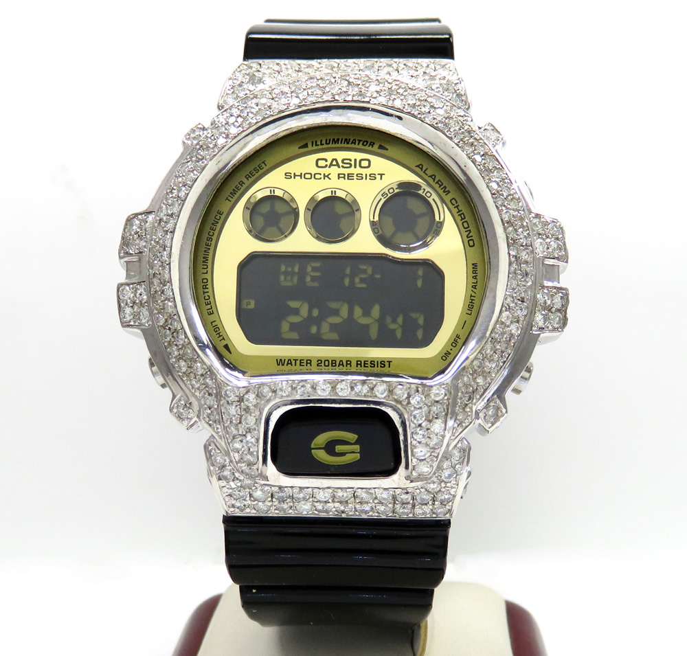 Mens diamond g-shock watch 5.00ct