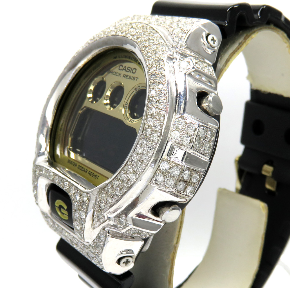 Mens diamond g-shock watch 5.00ct