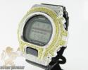 Mens diamond canary g-shock watch 4.00ct