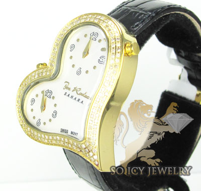 Ladies joe rodeo diamond watch yellow sahara heart 1.40ct