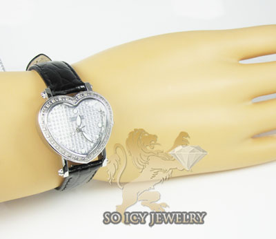 Ladies joe rodeo diamond watch white mini heart 0.27ct