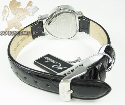 Ladies joe rodeo diamond watch black mini heart 0.27ct - Image 3