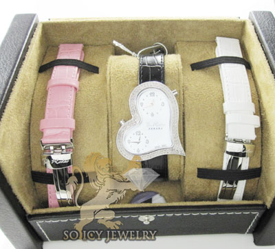 Ladies joe rodeo diamond watch white sahara heart 1.40ct