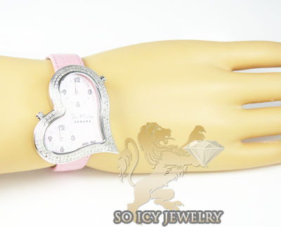 Ladies joe rodeo diamond watch pink sahara heart 1.40ct