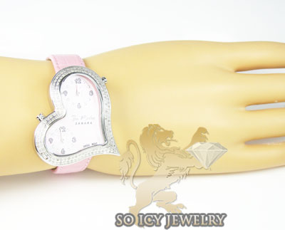 Ladies joe rodeo diamond watch pink sahara heart 1.40ct - Image 4