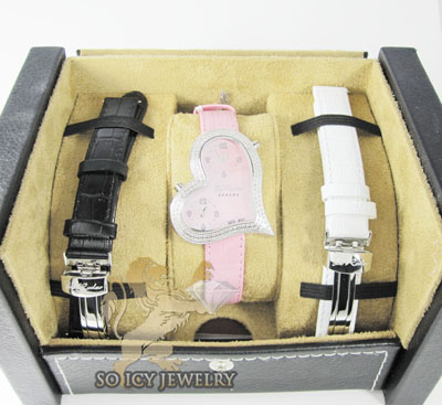 Ladies joe rodeo diamond watch pink sahara heart 1.40ct - Image 5