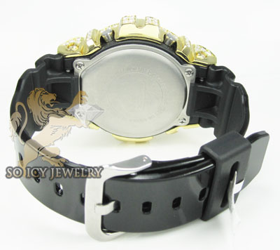 Mens 10k yellow gold g-shock diamond watch 7.00ct