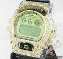 Mens 10k yellow gold g-shock diamond watch 7.00ct