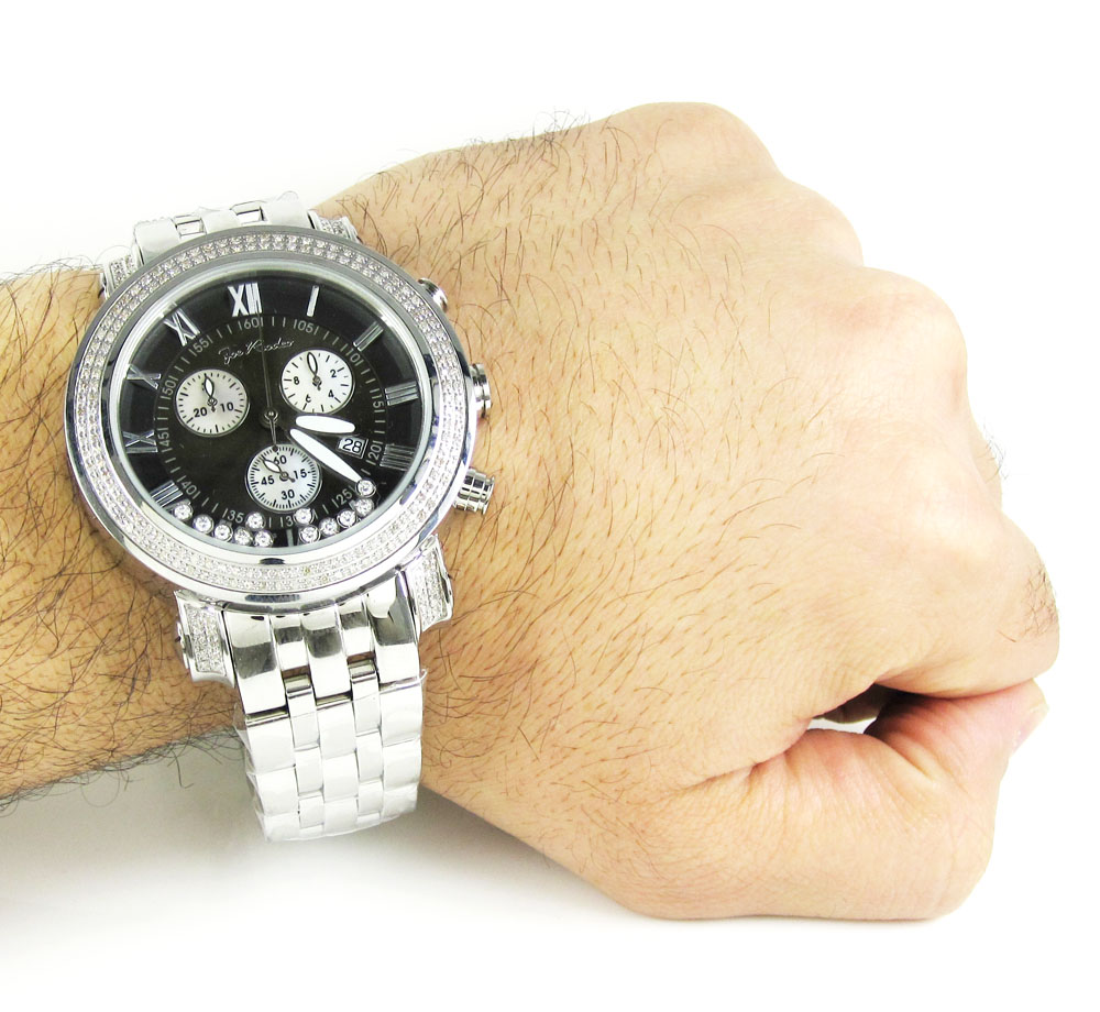 Mens joe rodeo black tyler diamond watch 2.00ct