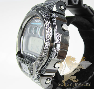 Mens diamond black g-shock watch 0.15ct