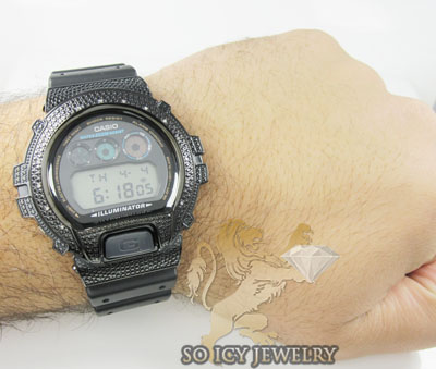 Mens diamond black g-shock watch 0.15ct