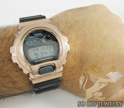 Mens diamond rose silver g-shock watch 0.15ct - Image 5