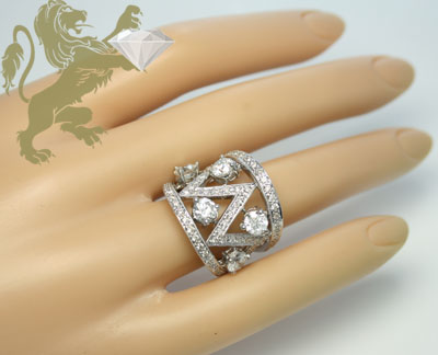 3.00ct ladies 18k solid white gold diamond vs solitaires ring
