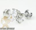 Unisex 14k white gold round diamond studs 0.67ct