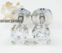Unisex 14k white gold round diamond studs 0.67ct