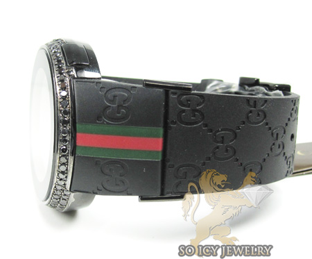 Mens black diamond igucci digital watch 2.00ct