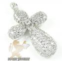 Ladies 18k white gold diamond pave cluster cross 1.07ct