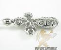 Ladies 18k white gold diamond pave cluster cross 1.07ct
