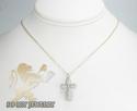 Ladies 18k white gold diamond pave cluster cross 1.07ct