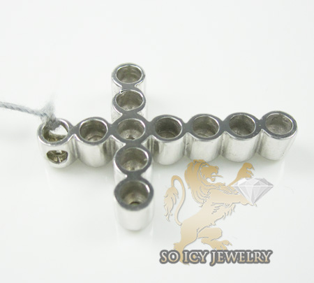 Ladies 18k white gold 11 stone diamond bezel cross 0.90ct - Image 3