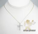 Ladies 18k white gold 11 stone diamond bezel cross 0.90ct