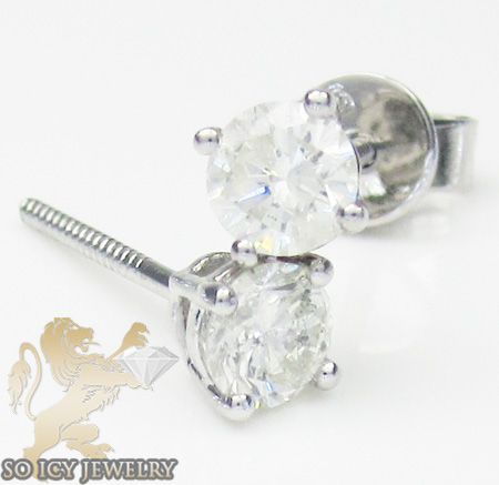 14k gold round cut si2 diamond studs 0.50 pointer 1.00ct