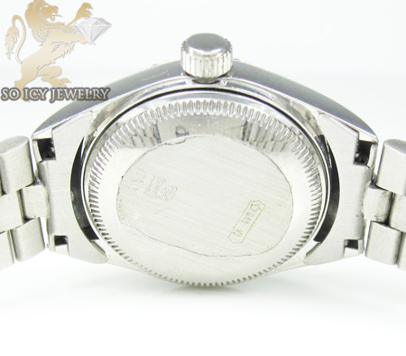Womens 18k white gold gerard petit automatic watch
