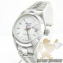 Womens 18k white gold gerard petit automatic watch