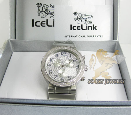 Diamond icelink sport diver mens watch 1.75ct