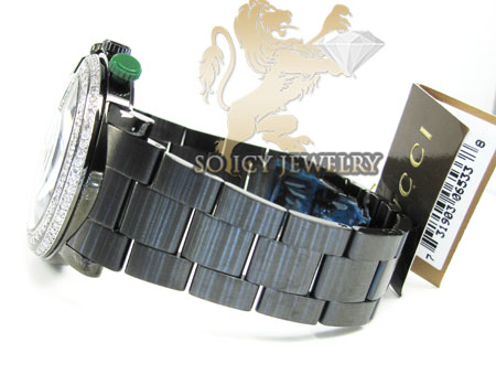Diamond gucci g watch black stainless steel 3.75 ct