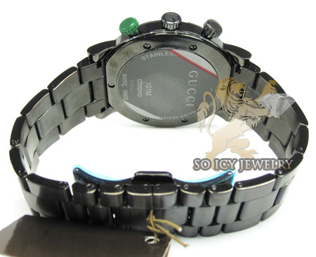 Diamond gucci g watch black stainless steel 3.75 ct