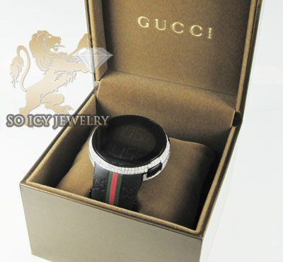 White diamond igucci digital watch 2.60ct 