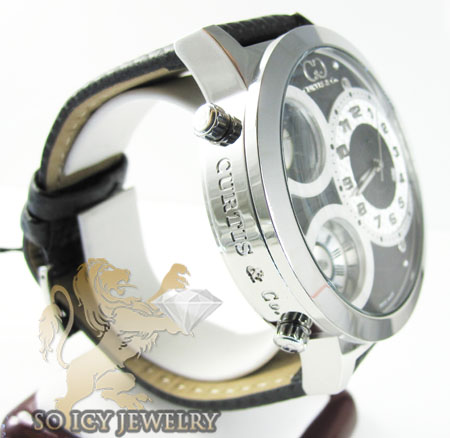 Curtis & co white stainless steel mens watch 3 time zone - Image 4