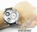 Curtis & co white stainless steel mens watch 3 time zone