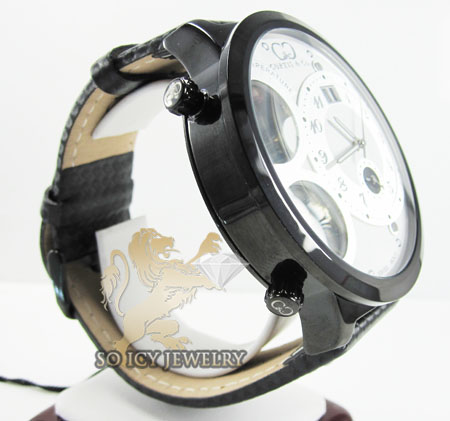 Curtis & co black stainless steel mens watch 3 time zone