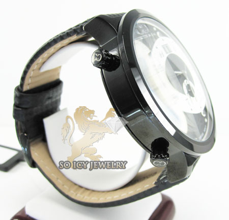 Curtis & co black stainless steel mens watch 3 time zone - Image 3