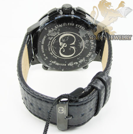 Curtis & co black stainless steel mens watch 3 time zone