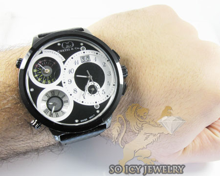 Curtis & co black stainless steel mens watch 3 time zone - Image 6