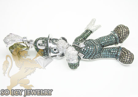 Luigi green diamond 14k white gold pendant 7.00ct - Image 2