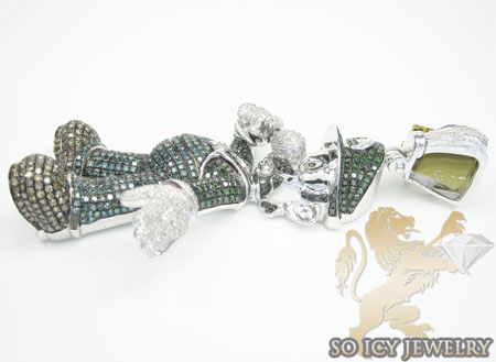 Luigi green diamond 14k white gold pendant 7.00ct