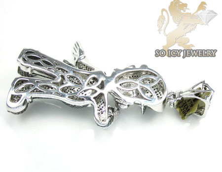 Luigi green diamond 14k white gold pendant 7.00ct - Image 4