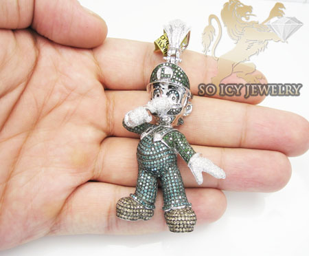 Luigi green diamond 14k white gold pendant 7.00ct - Image 5