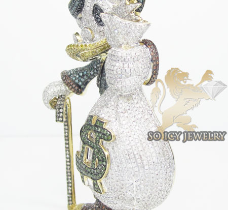 Scrooge mcduck diamond 10k yellow gold pendant 16.50ct - Image 3